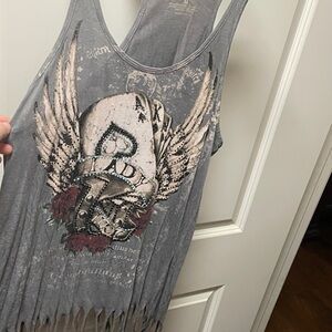 Charcoal Winged Tank Top